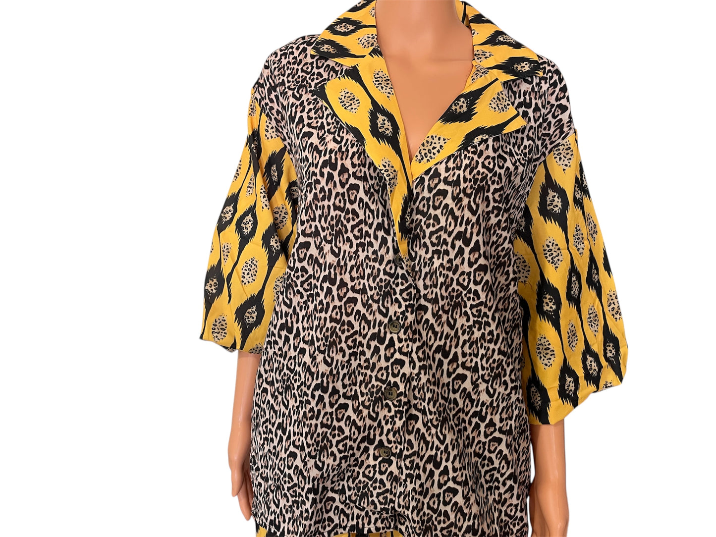 Women's Church Suit Long Sleeve Cotton Leopard Print Top & Elastic Wrist Pants Casual All Seasons Fashion SetWomenswear