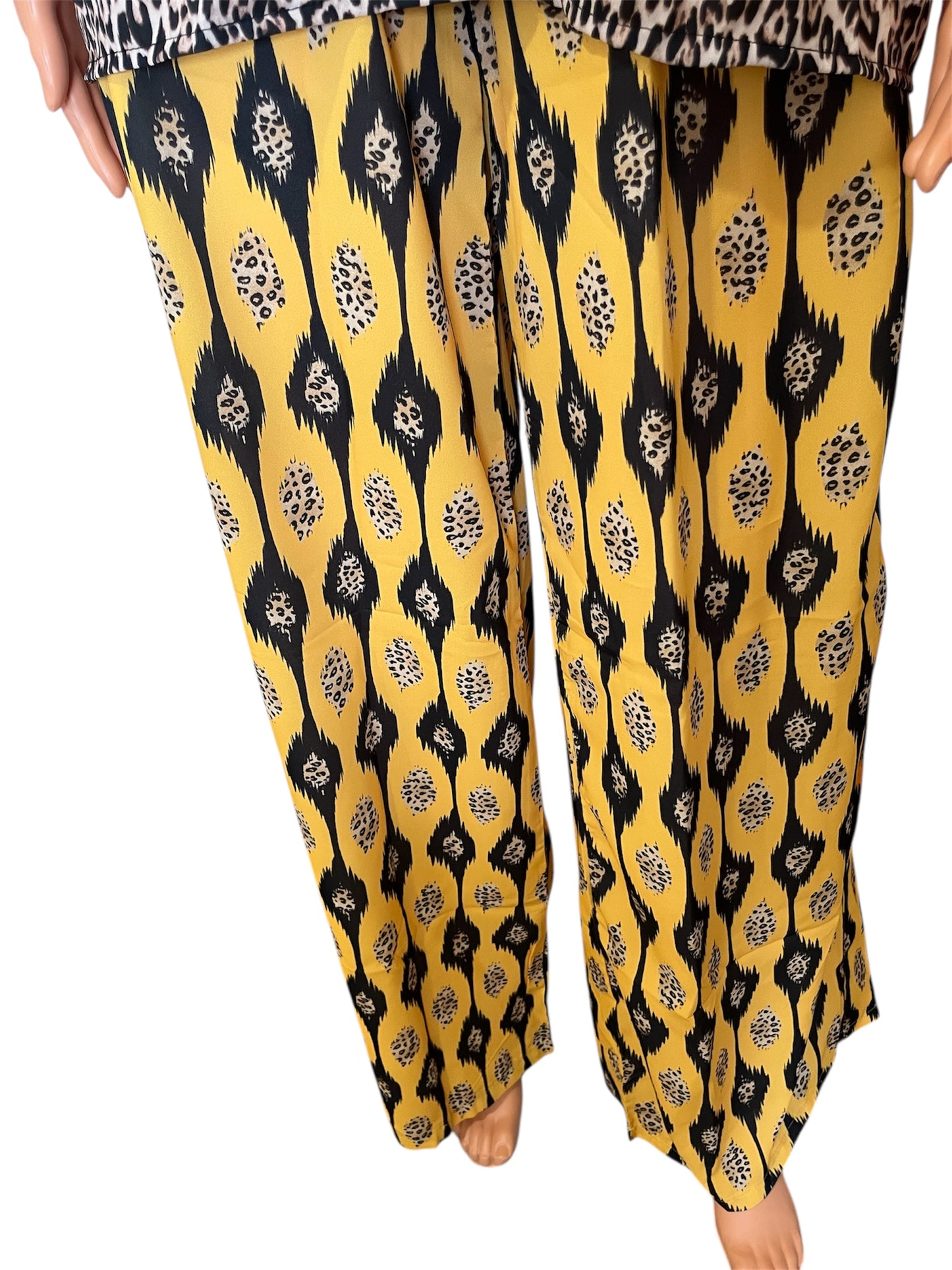 Women's Church Suit Long Sleeve Cotton Leopard Print Top & Elastic Wrist Pants Casual All Seasons Fashion SetWomenswear