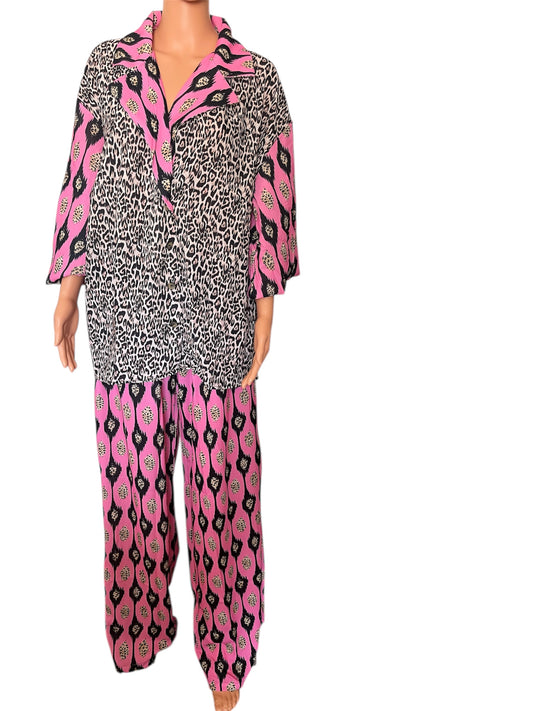 Women's Church Suit Long Sleeved Leopard Print with Elastic Wrists Outerwear Clothes - Womenswear